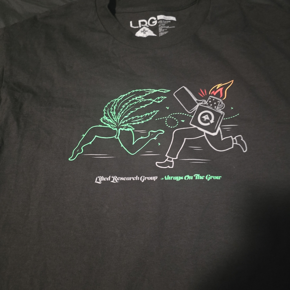 LRG Graphic Tee - Black with Neon Green & White Print